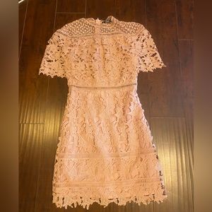 Dusty pink lace dress